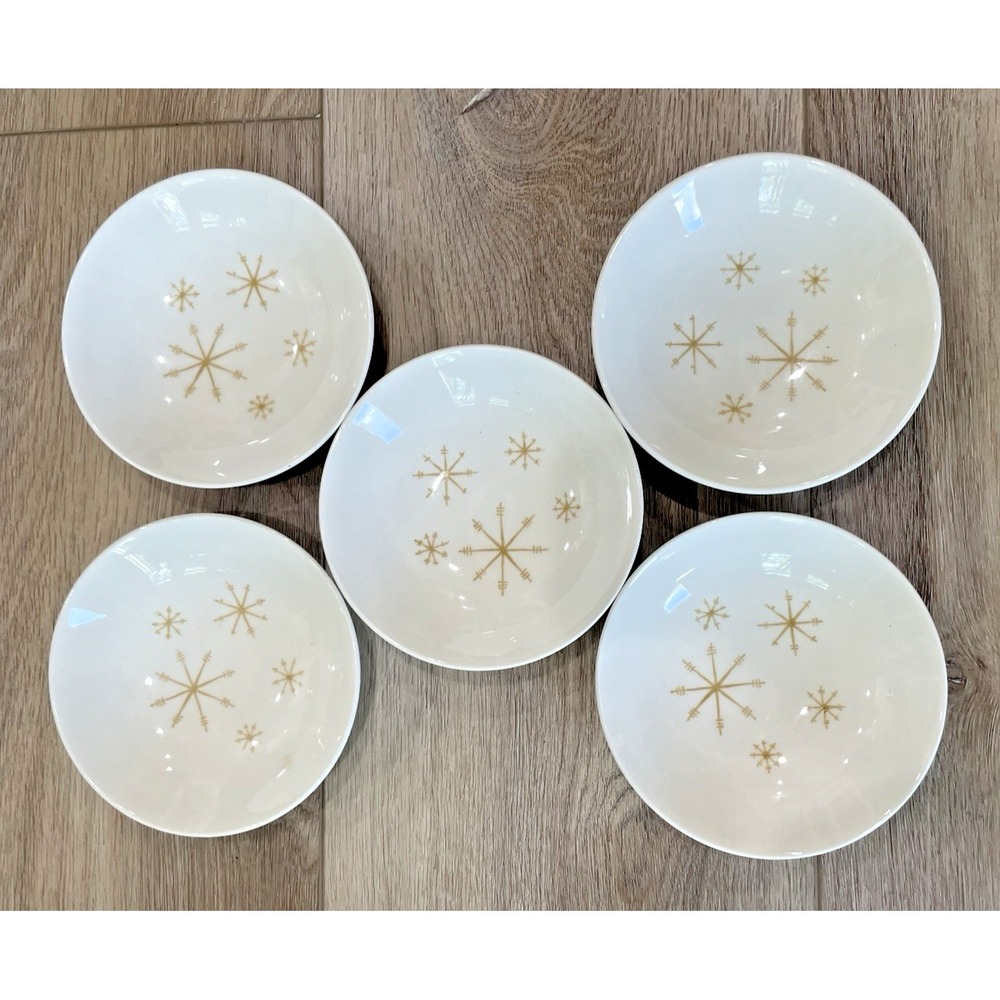 Vintage MCM Royal China Star Glow Starburst 5.5" Berry/Fruit Bowls Set of 5